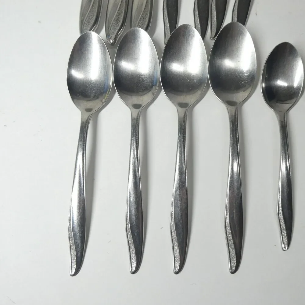 Imperial IMI50 Textured Stainless Flatware Lot Vintage 15pcs MCM